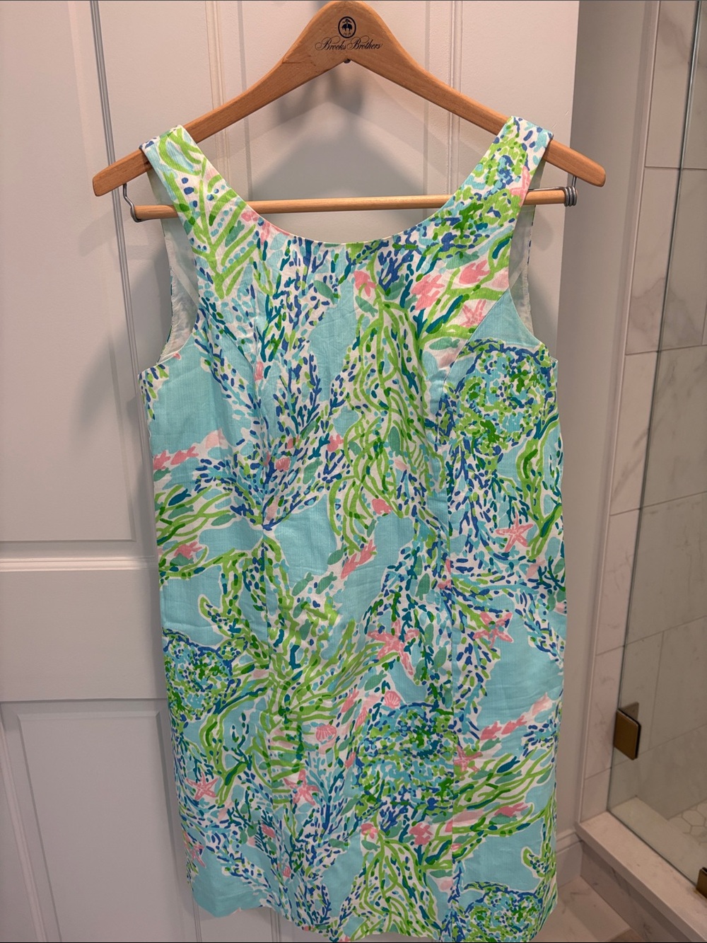 Lilly Pulitzer Cathy Shift Dress in Aqua, Green & Pink Floral Print